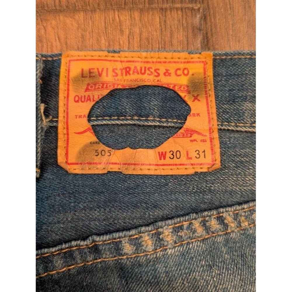 Custom Japanese Selvedge Distressed Levi's 505 Jeans Men's 30x31 Made In Japan - Picture 14 of 16